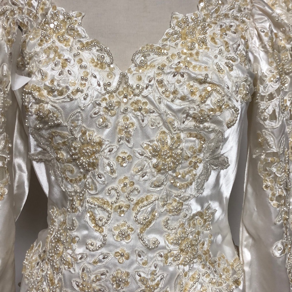 Morilee Cream Wedding Gown W/Lace And Beads